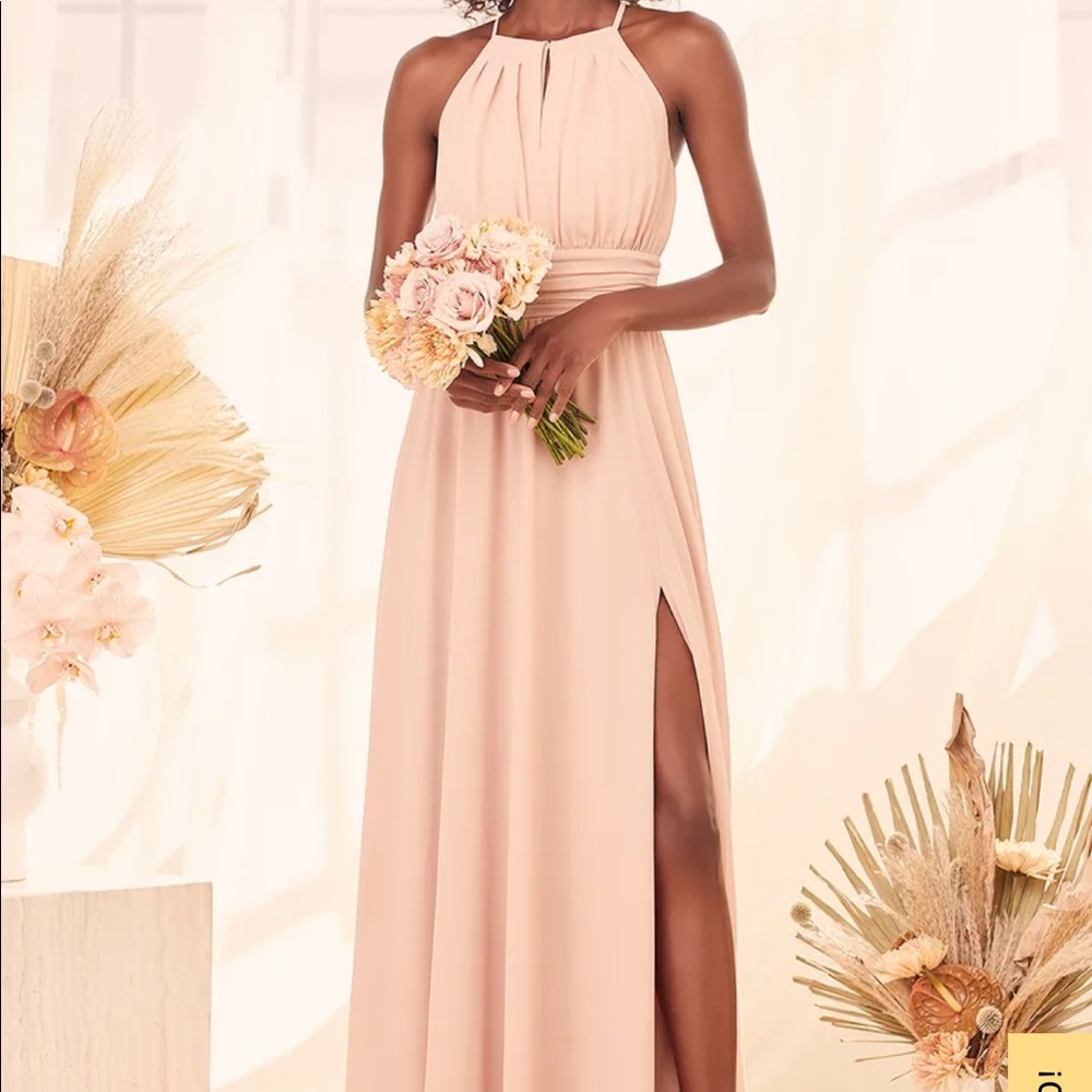 Lulu’s Blush Pink Bridesmaid Sleeveless Dress
